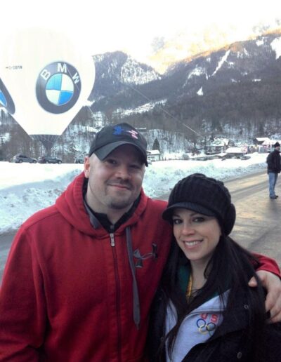 Dr. Mar with Gold Medalist Steve Holcomb at the Bobsled track in Konigsee Germany